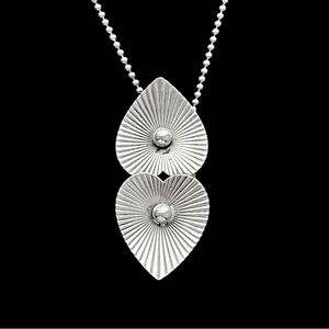 Vintage Beau Sterling Silver textured double heart brooch pin